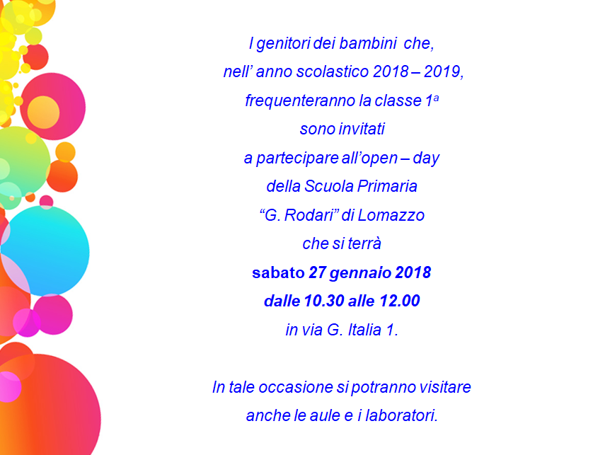 open day primaria 2018